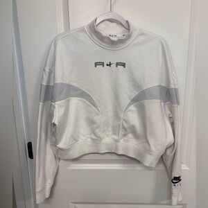 NIKE AIR WOMEN'S GRAY AND WHITE MOCK FLEECE SIZE MEDIUM